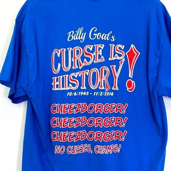 Port & Company - Billy Goat Tavern Chicago IL CHEEZBORGER! Blue T Shirt Size XL - Picture 8 of 8
